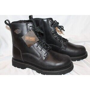 Harley-Davidson Men's Hannan 6.5 Leather Rider Motocycle Boots Black SZ 9 NEW